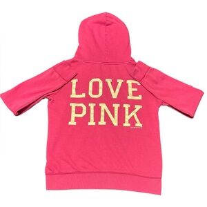 PINK Victoria's Secret Hoodie LOVE PINK Size Large Zip Front Y2K Spell Out Back